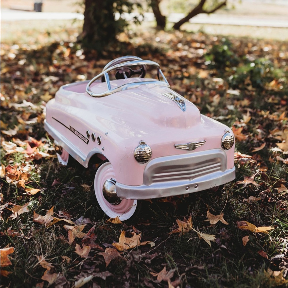 Pink Metal Pedal Car